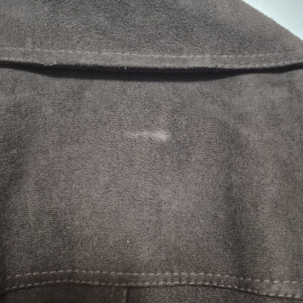 NWT EGA Emporio Women's Quiet Luxury Brown Faux Suede Belted Jacket Size L - Picture 10 of 13